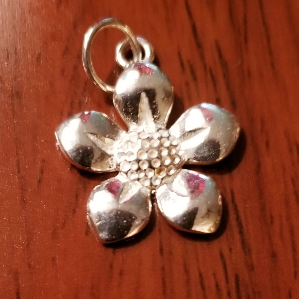 Nwot Sterling Silver Flower Charm Pendant